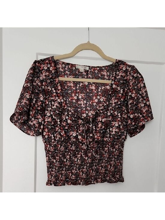 nine britton Tops - Floral Smocked Women's Top